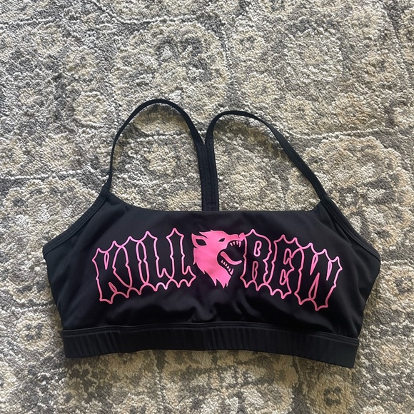 Kill Crew Black and Pink Sports Bra - Picture 1 of 2
